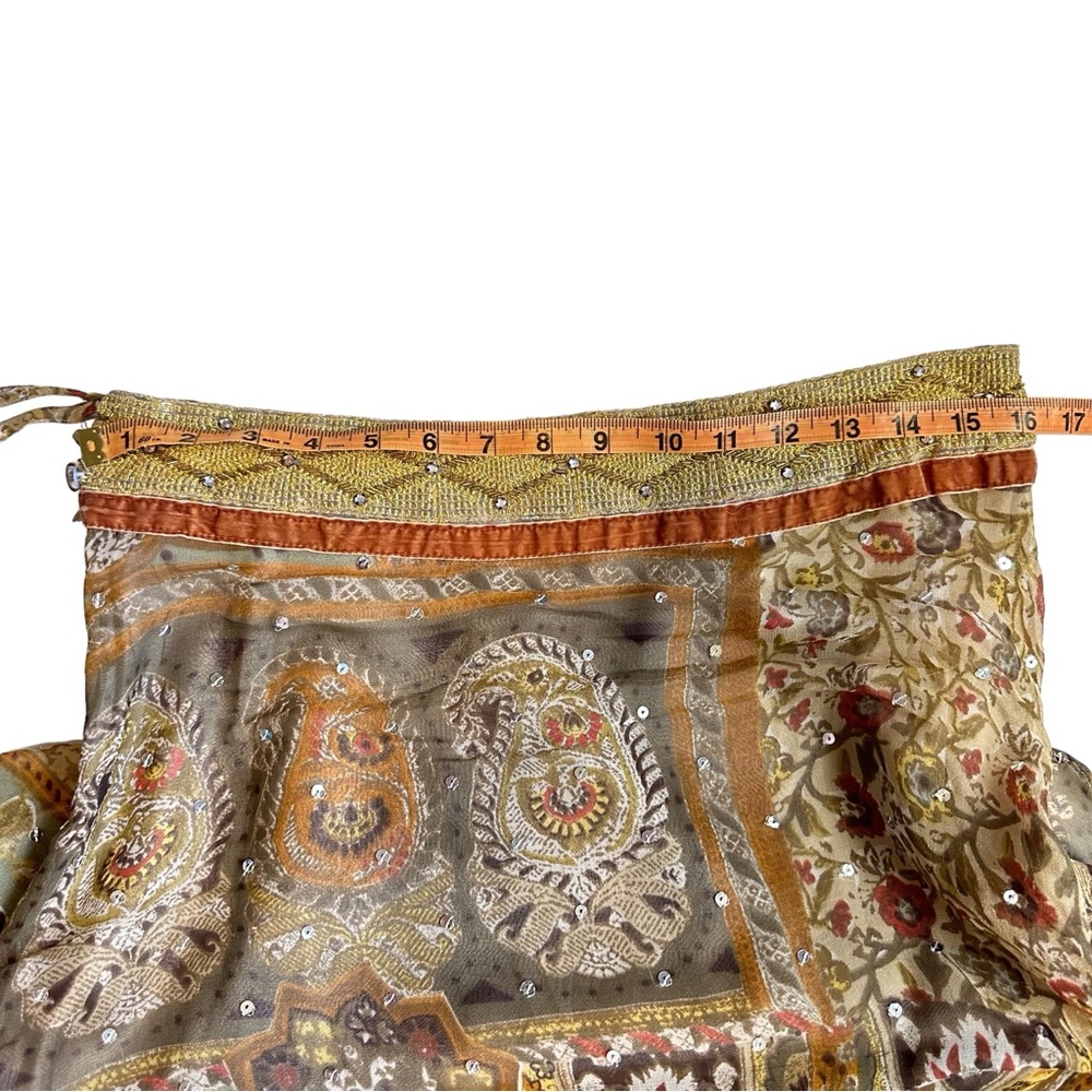 Vintage 90s Boho Bohemian Silk Midi Maxi Skirt size 8 - Picture 4 of 12